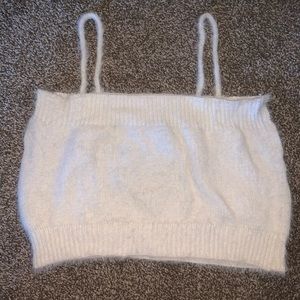 PrettyLittleThing white sweater crop top